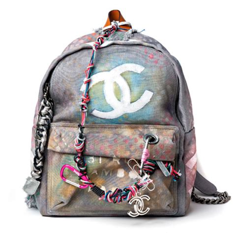 chanel graffiti backpack second hand|authentic Chanel backpack.